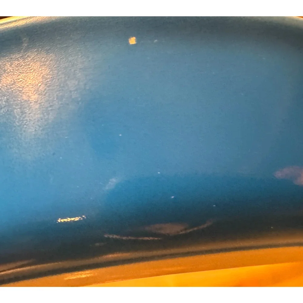 Pyrex Blue Oval Divided Casserole Dish 1.5 Qt With Clear Lid USA Vintage